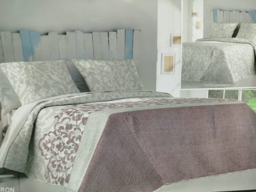 COLCHA BOUTI REVERSBILE GRIS/MALVA 150