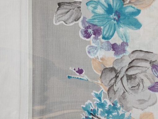 JUEGO DE SÁBANAS VERANO FLORES GRIS