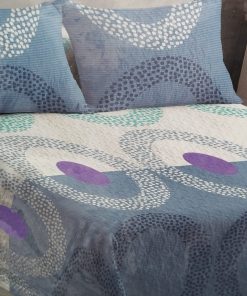 COLCHA BOUTI CAMA 105 (200X270) CÍRCULOS AZUL