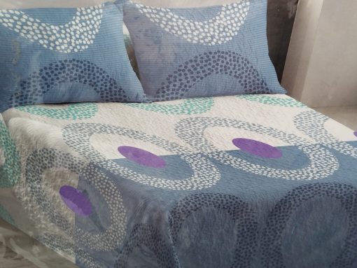 COLCHA BOUTI CAMA 105 (200X270) CÍRCULOS AZUL