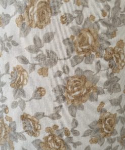 Tela loneta flor gris y beig