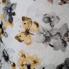 Tela loneta por metro estampada mariposa mostaza