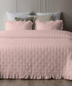 COLCHA NAPOLI ROSA (VOLANTE DECORATIVO) CAMA 150
