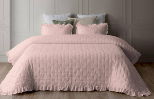 COLCHA NAPOLI ROSA (VOLANTE DECORATIVO) CAMA 150