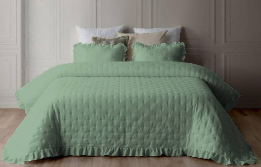 COLCHA BOUTI NAPOLI VERDE (VOLANTE DECORATIVO)