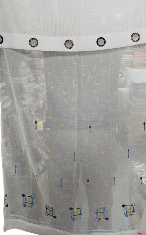 Visillo cocina amarillo azul