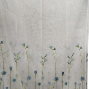 Cortina corta verde azul floral