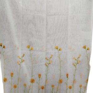 Cortina corta floral naranja verde