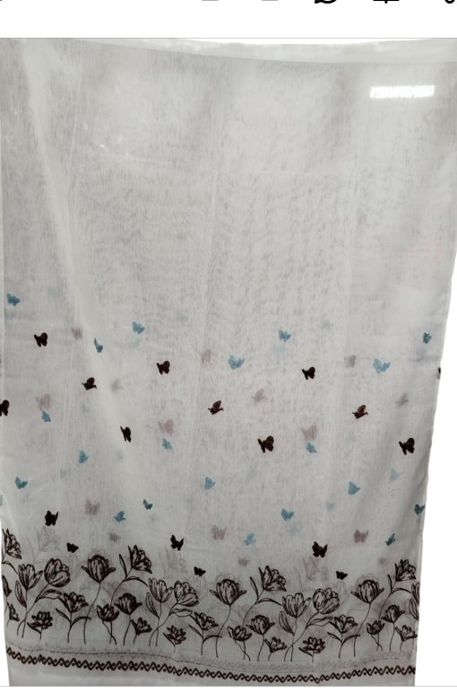 Cortina para cocina mariposas marrón turquesa