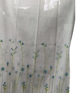 Cortina corta azul/verde floral