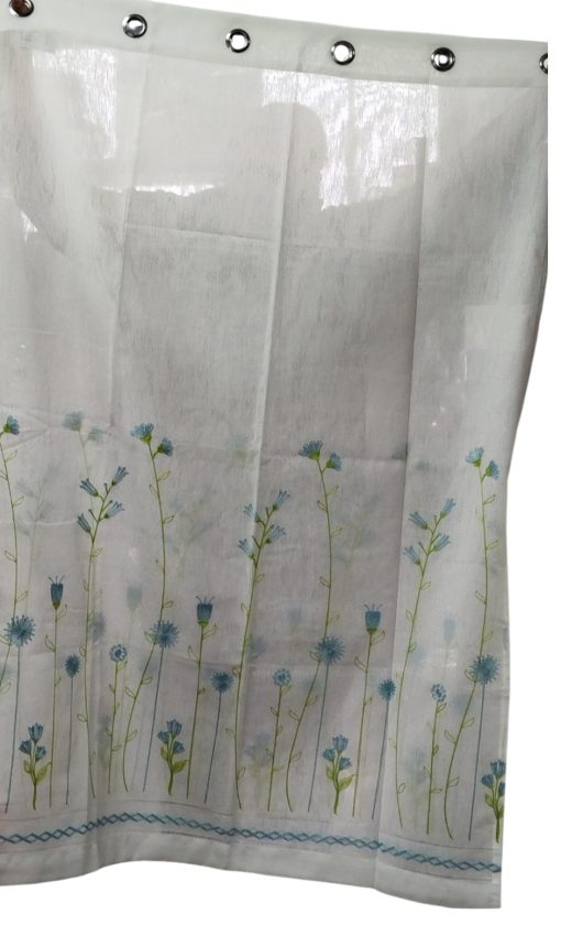 Cortina corta azul/verde floral