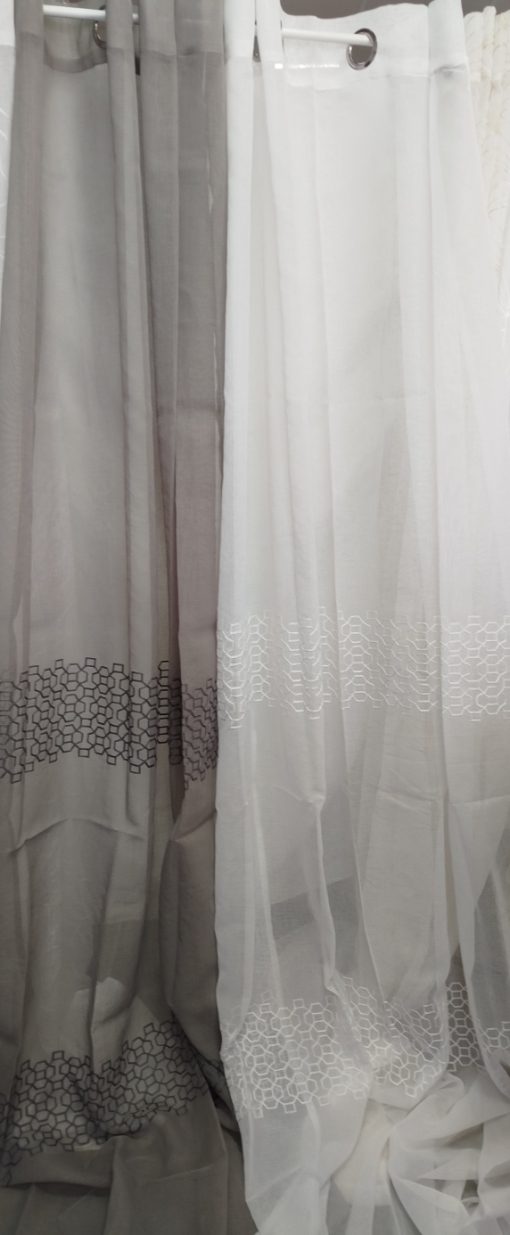 Visillo liso vainica gris o blanco