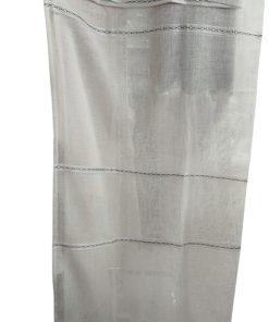 VISILLO BLANCO LINEA BORDADA NEGRA 140X260