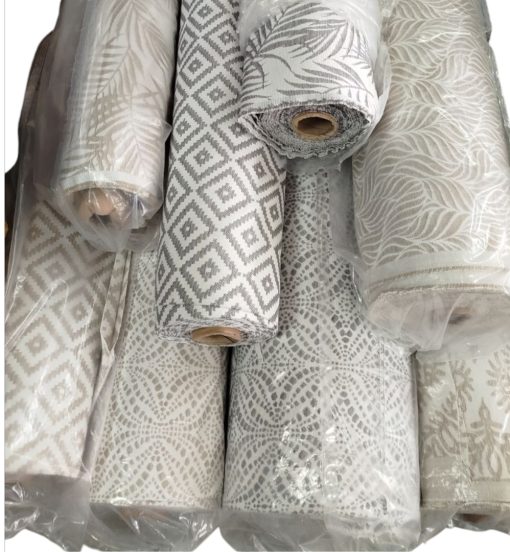 TELA POR METRO JAQUARD BEIG / GRIS ESTAMPADOS