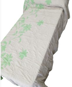 Colcha cama 90 y 105 piqué reversible verde/lino