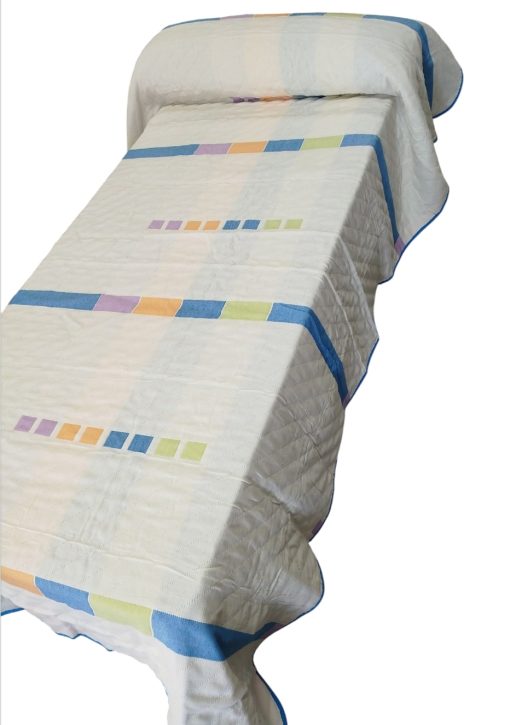Colcha cama 105 verano piqué reversible multicolor - Imagen 2