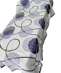 COLCHA 90 verano círculo morado reversible
