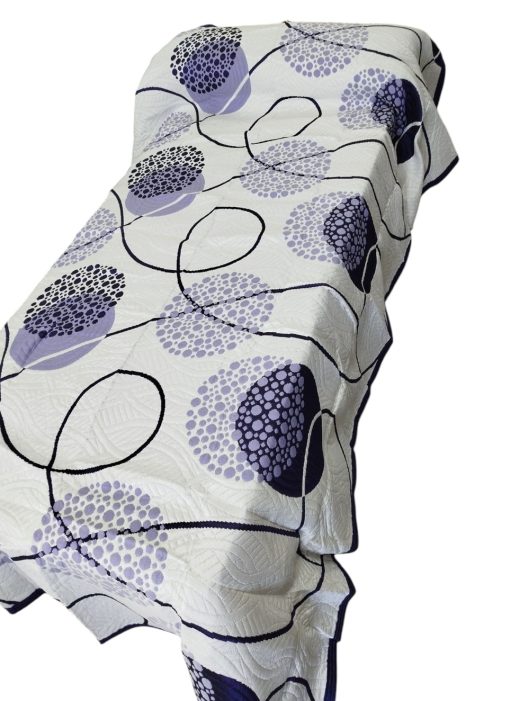 COLCHA 90 verano círculo morado reversible