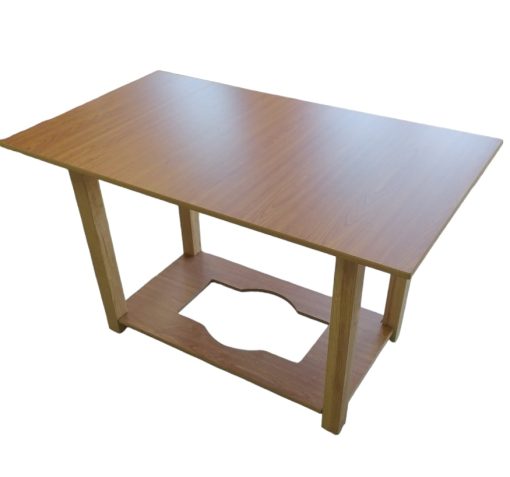 MESA CAMILLA RECTANGULAR CON TARIMA DE PINO Y DM 70X120