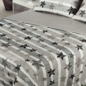 COLCHA VERANO ESTRELLAS REVERSIBLE LISO
