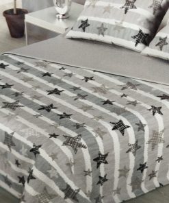 COLCHA VERANO ESTRELLAS REVERSIBLE LISO