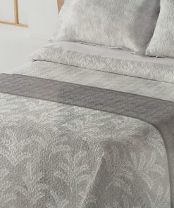 COLCHA BOUTI CAMA 150 PALMERAS GRIS