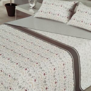 COLCHA BOUTI CAMA 90 ESTAMPADO GRIS REVERSO LISO