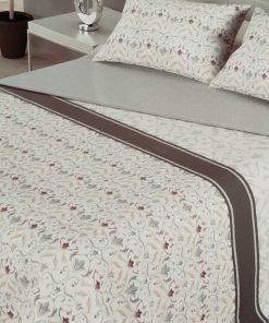 COLCHA BOUTI CAMA 90 ESTAMPADO GRIS REVERSO LISO