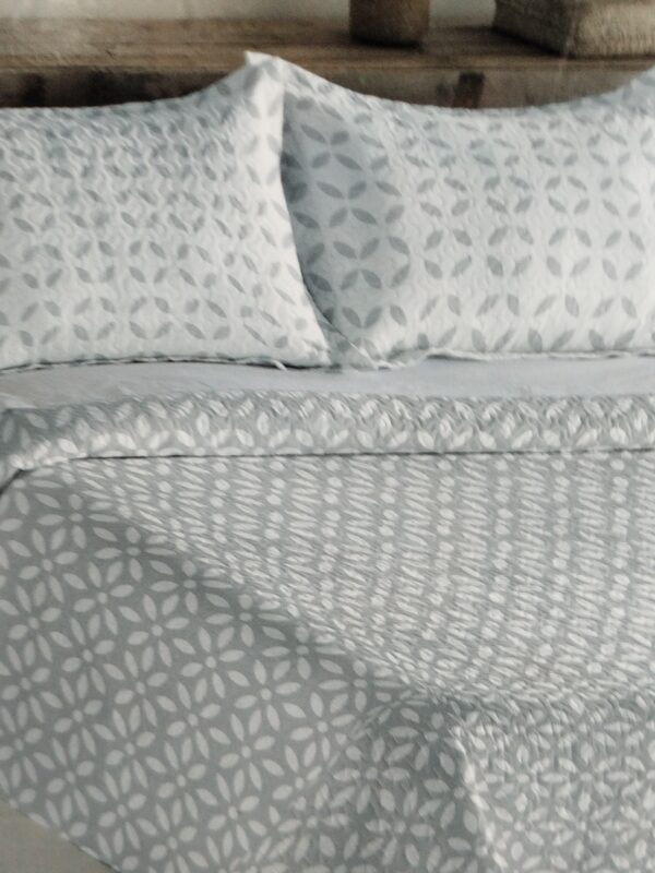 COLCHA BOUTI CAMA 135 GRIS/BLANCO