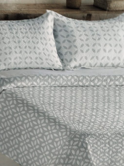 COLCHA BOUTI CAMA 135 GRIS/BLANCO