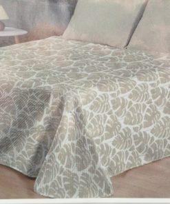 COLCHA BOUTI CAMA 150 TERMOSELLADA HOJAS BEIG
