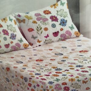 COLCHA BOUTI CAMA 135 MARIPOSAS FLORES