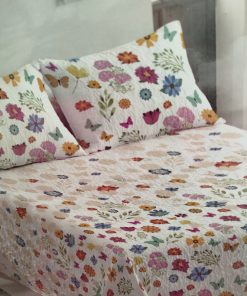 COLCHA BOUTI CAMA 135 MARIPOSAS FLORES