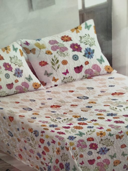 COLCHA BOUTI CAMA 135 MARIPOSAS FLORES