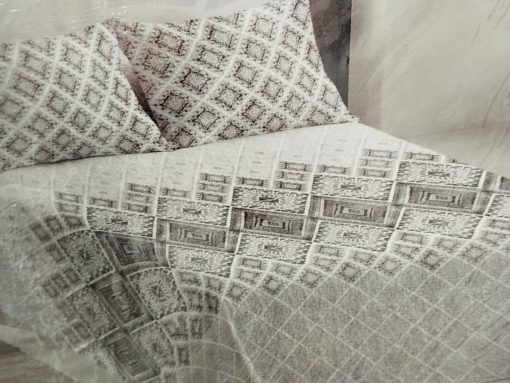 COLCHA BOUTI CAMA 105 GRIS Y BLANCA