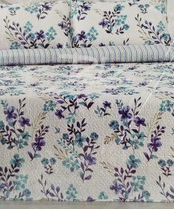 COLCHA BOUTI REVERSIBLE CAMA 150 BONITOS TONOS AZUL