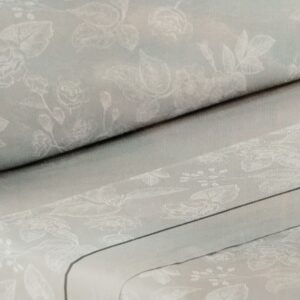 sábanas cama 90 flor gris blanco