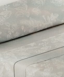 sábanas cama 90 flor gris blanco