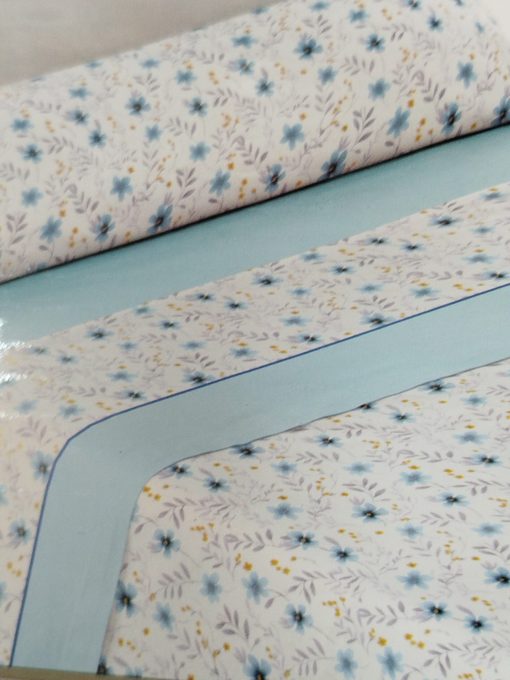Sábanas cama 90 floral azul