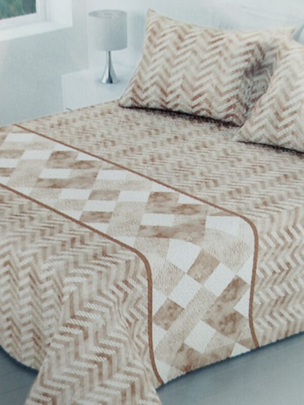 Colcha bouti cama 150 reversible beig
