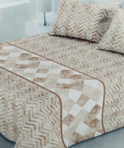 Colcha bouti cama 150 reversible beig