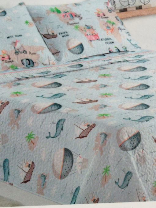 Colcha bouti infantil cama 105 mundo - Imagen 2