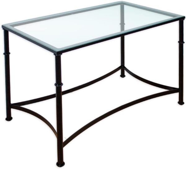 Mesa de comedor rectangular de forja 70x120 con o sin cristal