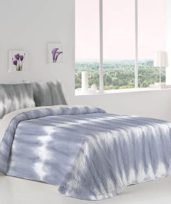 COLCHA BOUTI CAMA 90 REVERSIBLE AZUL/GRIS