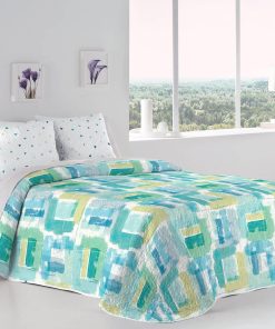 COLCHA BOUTI CAMA 105 VERDE AZUL