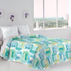 COLCHA BOUTI CAMA 105 VERDE AZUL