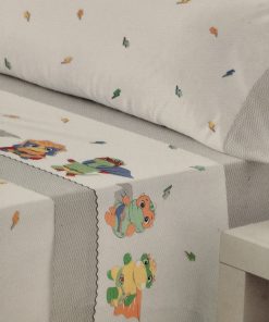 SÁBANA INFANTIL MINI TORTUGAS NINJA CAMA 90 GRIS