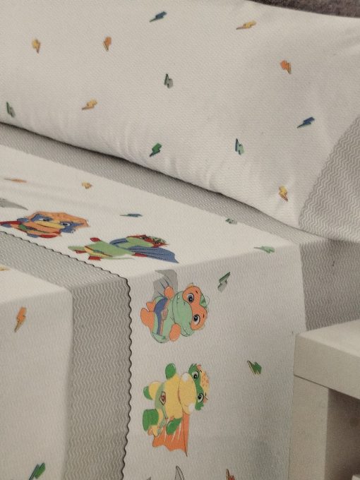 SÁBANA INFANTIL MINI TORTUGAS NINJA CAMA 90 GRIS