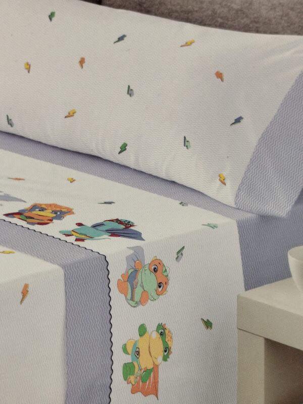 SÁBANA INFANTIL MINI TORTUGA NINJA AZUL CAMA 90