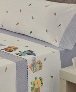 SÁBANA INFANTIL MINI TORTUGA NINJA AZUL CAMA 90